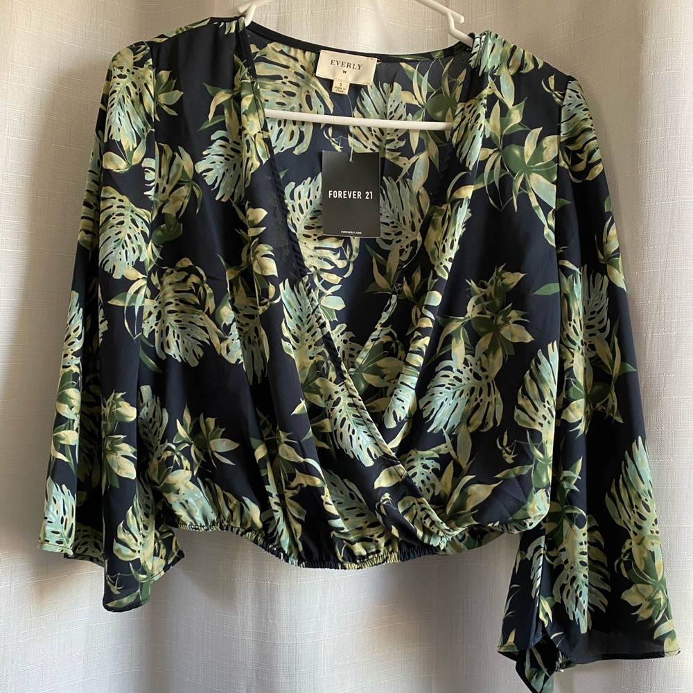 Navy Tropical Blouse